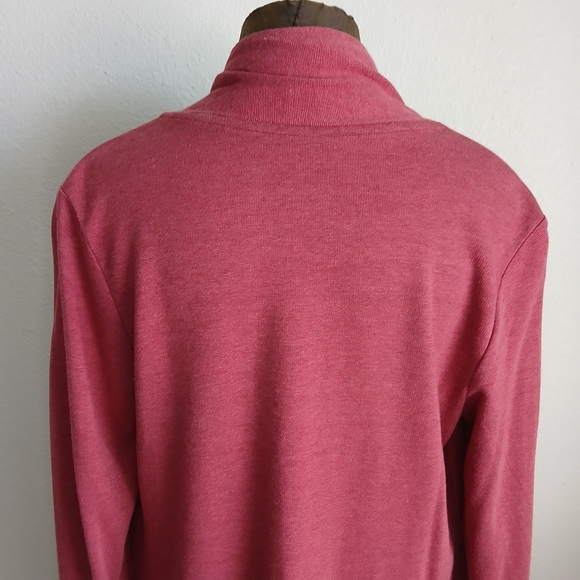 Magellan Sportswear Cardigan Women's Size Large Burgundy Open Front Long Sleeve - Picture 4 of 9